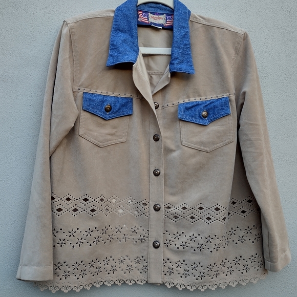 Vintage Monique Jeans Western Style Top Jacket Size 14 - Picture 9 of 9